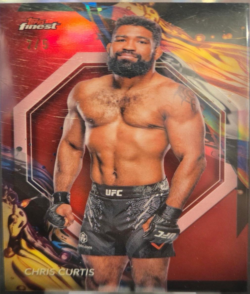 Chris Curtis 2024 Topps Finest UFC Base Uncommon #130 Red Refractor