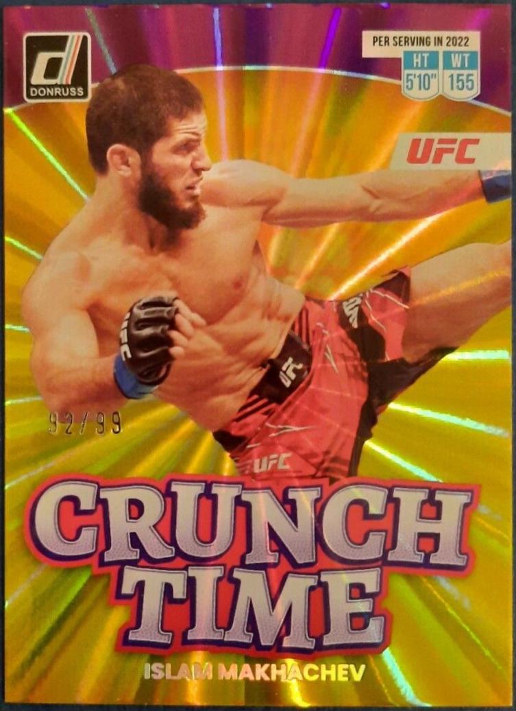 Islam Makhachev 2023 Panini Donruss UFC Crunch Time #9 Purple Laser