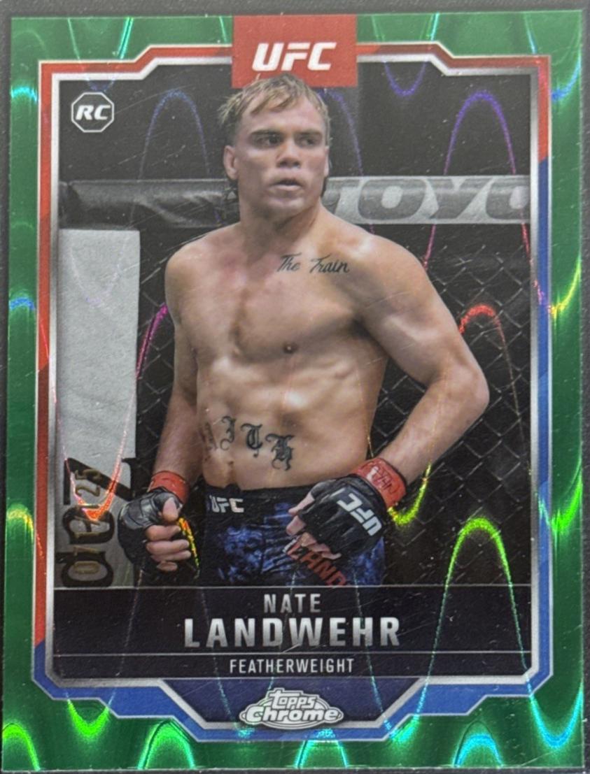 Nate Landwehr 2025 Topps Chrome UFC Base #85 Green Wave
