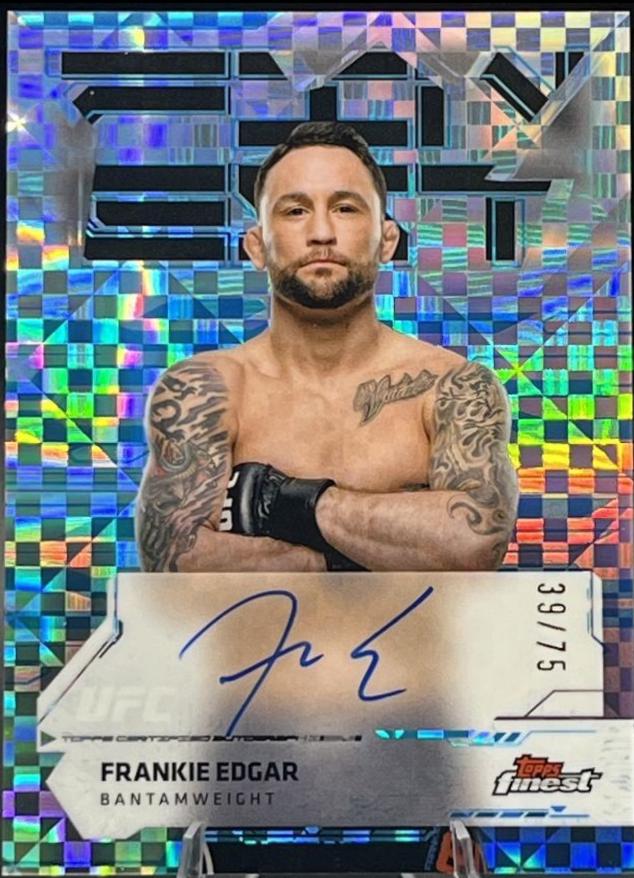 Frankie Edgar 2025 Topps Finest UFC Finest Autographs #FA-FE Blue Checkerboard Refractor