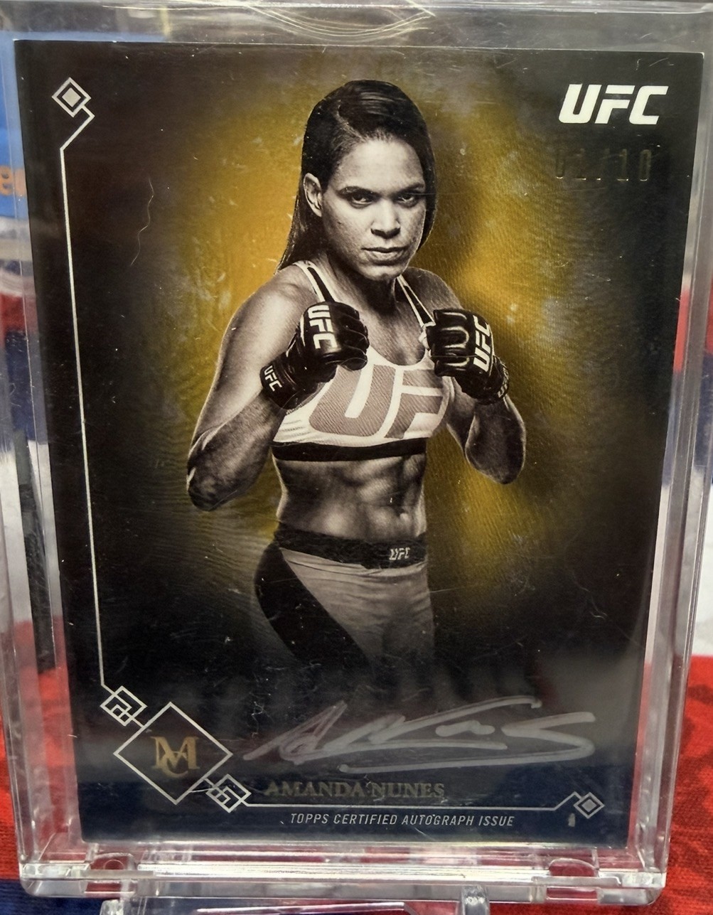 Amanda Nunes 2017 Topps Museum Collection UFC Museum Autographs #MA-AN Gold