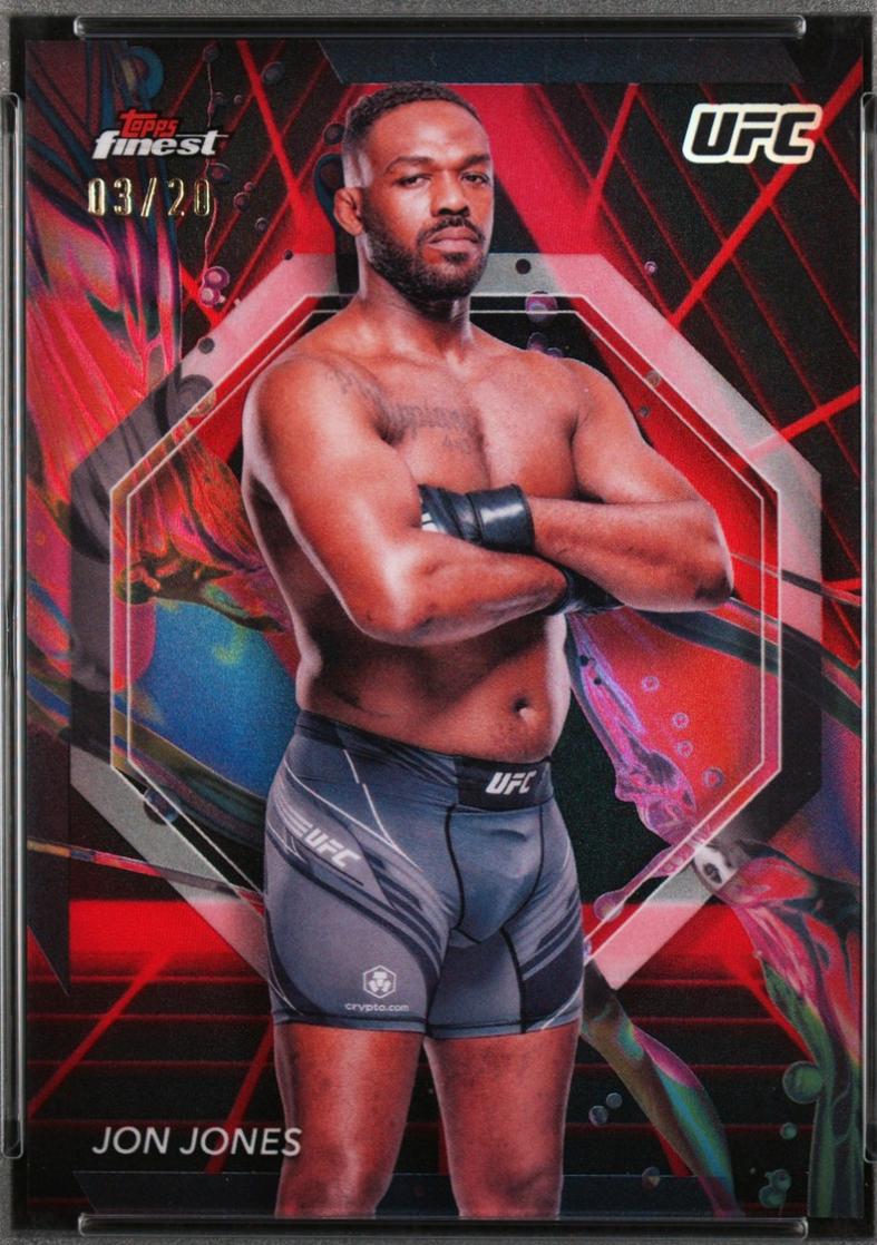 Jon Jones 2024 Topps Finest UFC Base Common #61 Red Black Vapor Refractor