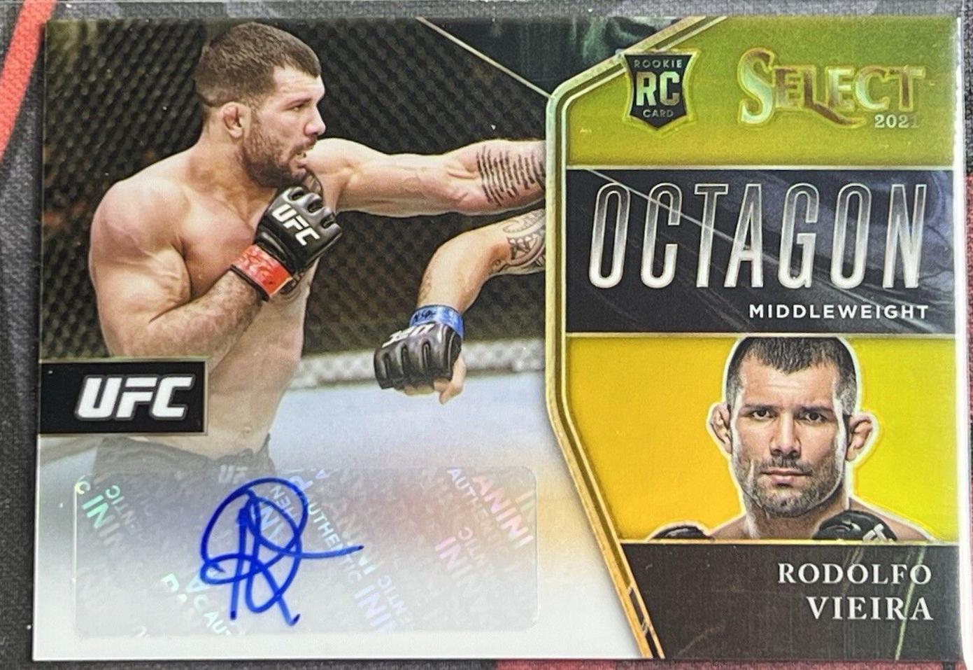 Rodolfo Vieira 2021 Panini Select UFC Octagon Action Signatures #20 Gold Prizms