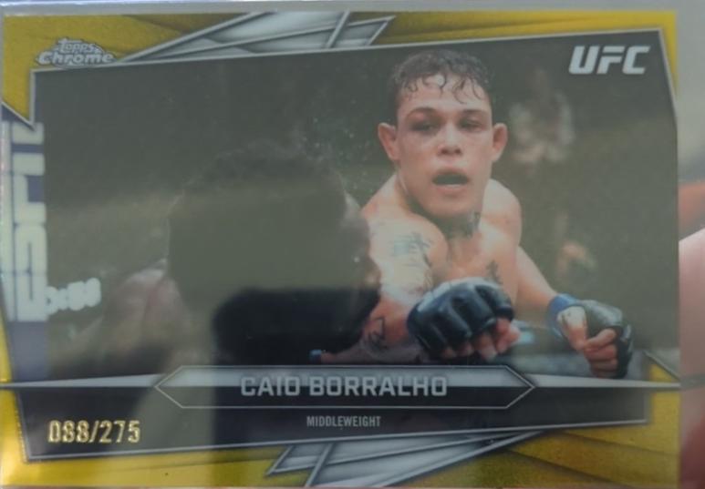 Caio Borralho 2026 Topps Chrome UFC Base #76 Yellow Refractor