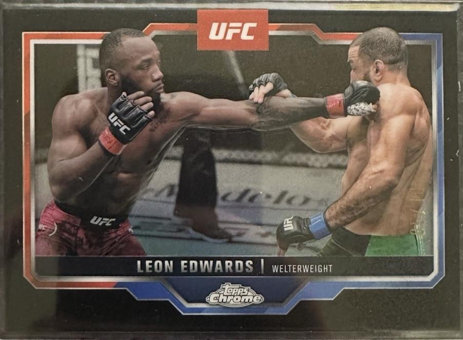 Leon Edwards 2025 Topps Chrome UFC Base #139 Black Refractor