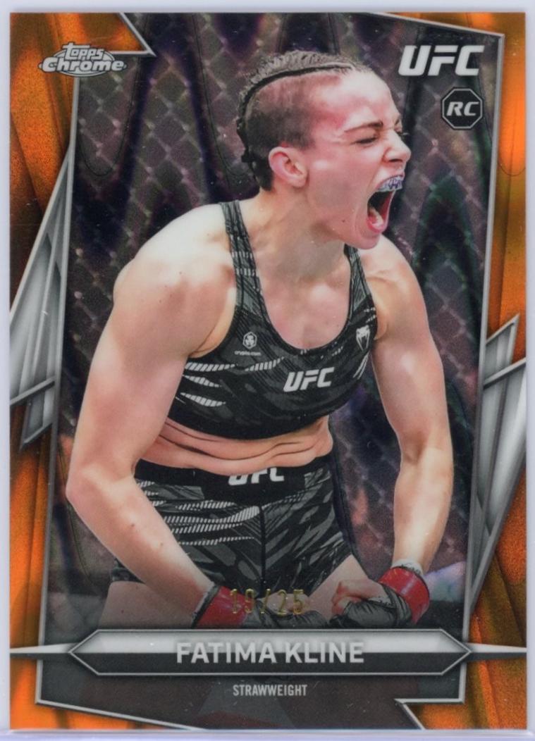 Fatima Kline 2026 Topps Chrome UFC Base #158 Orange Ray Wave Refractor