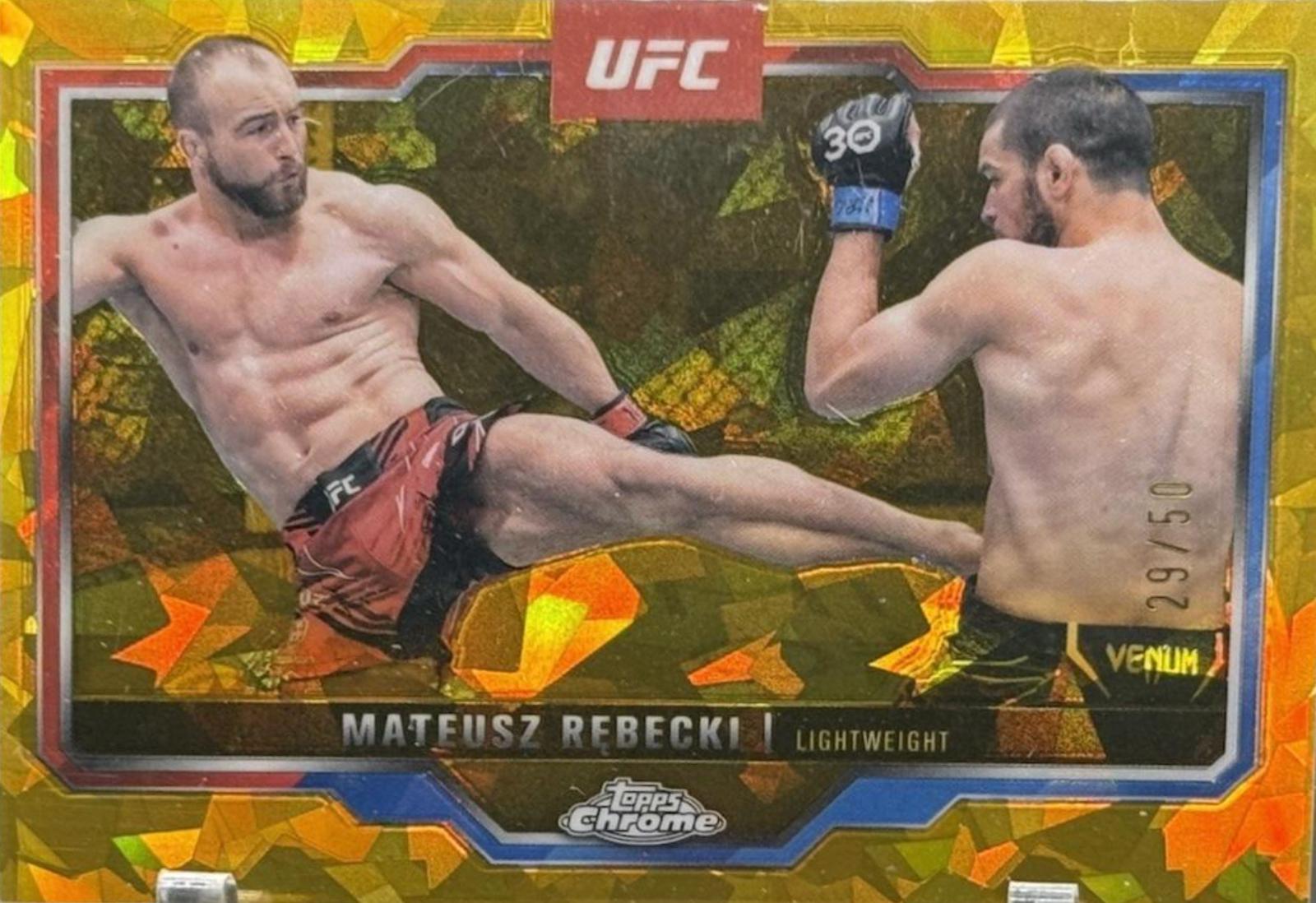 Mateusz Rębecki 2025 Topps Chrome Sapphire UFC Base Sapphire #61 Gold Sapphire