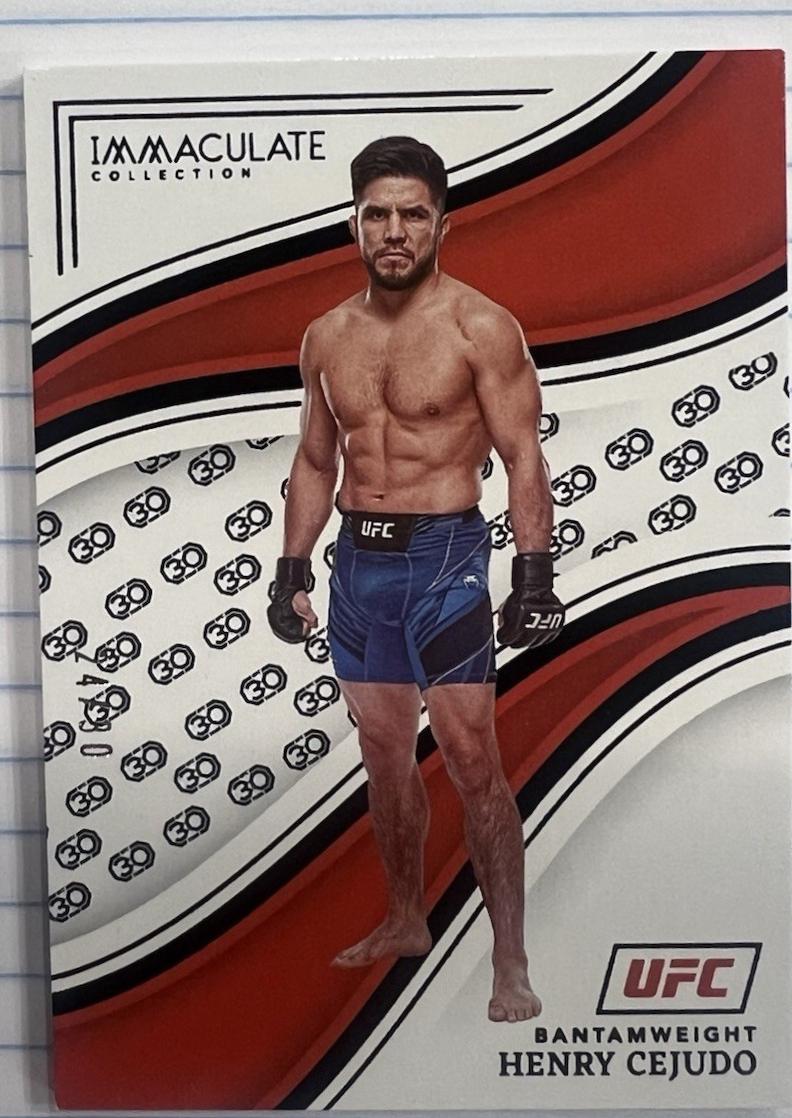 Henry Cejudo 2023 Panini Immaculate Collection UFC Base #75 30th Anniversary