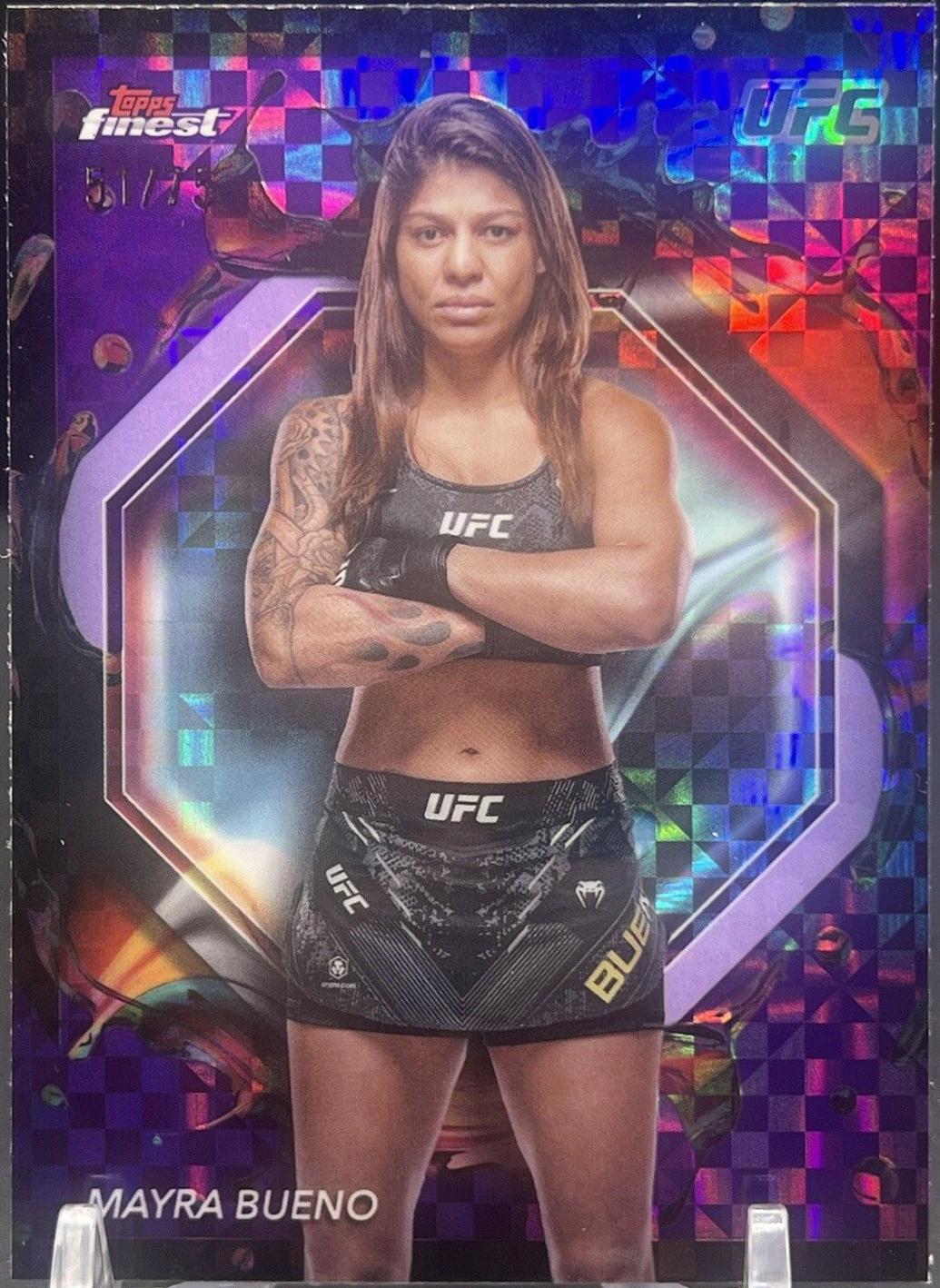 Mayra Bueno 2024 Topps Finest UFC Base Rare #294 Purple Checkerboard Refractor