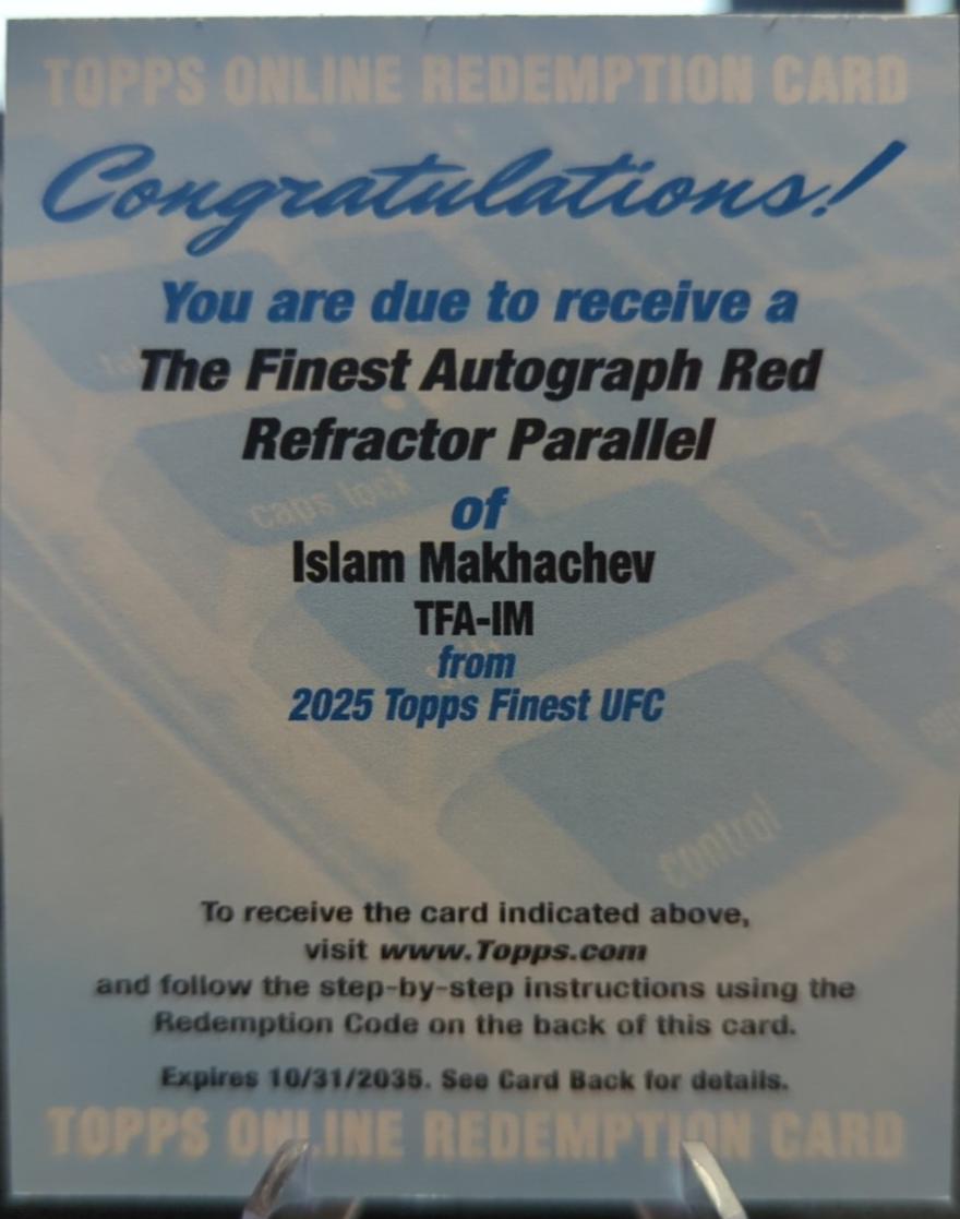Islam Makhachev 2025 Topps Finest UFC The Finest #TFA-IM Red Refractor