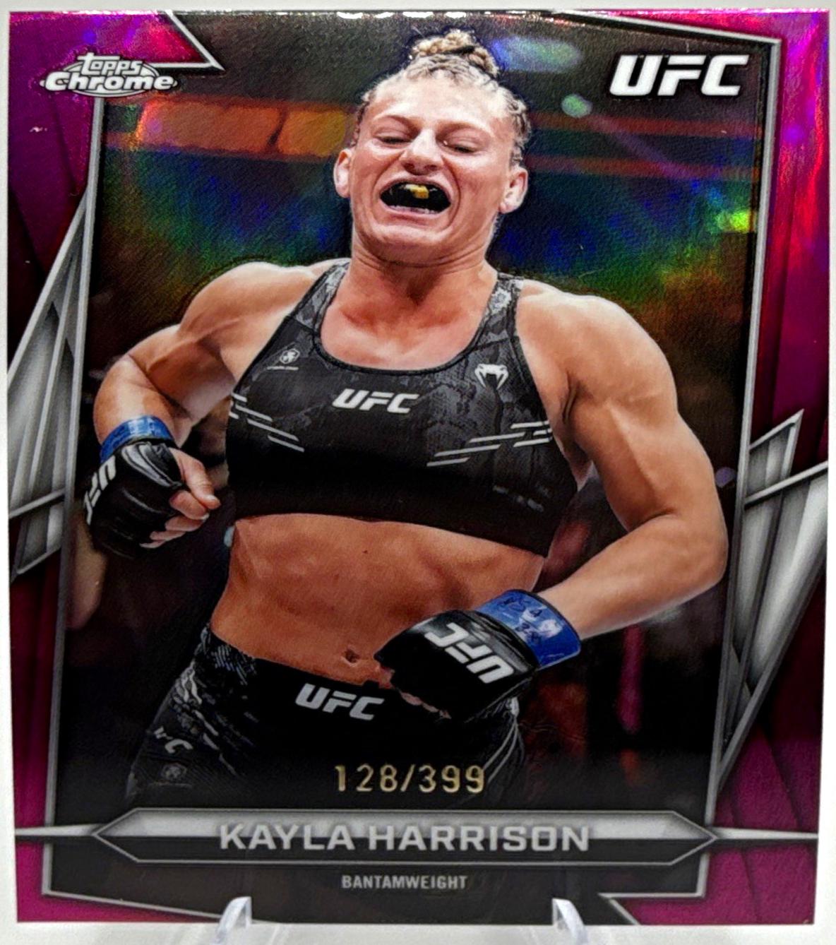 Kayla Harrison 2026 Topps Chrome UFC Base #55 Magenta Refractor