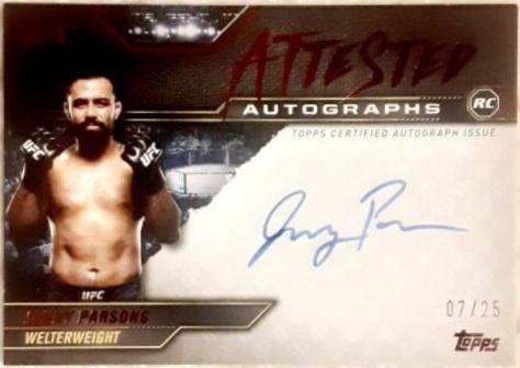 Jonny Parsons 2024 Topps Knockout UFC Attested Autographs #ATT-JPS Red