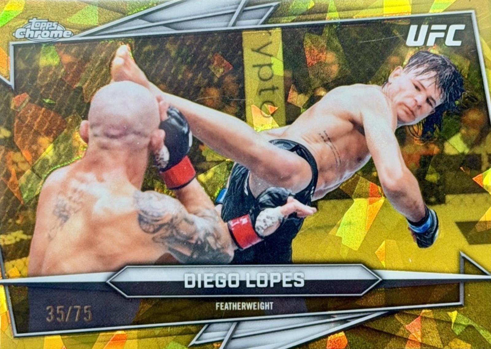 Diego Lopes 2026 Topps Chrome Sapphire UFC Base #128 Yellow Sapphire
