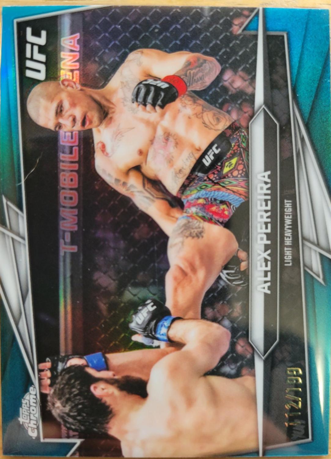 Alex Pereira 2026 Topps Chrome UFC Base #90 Teal Refractor