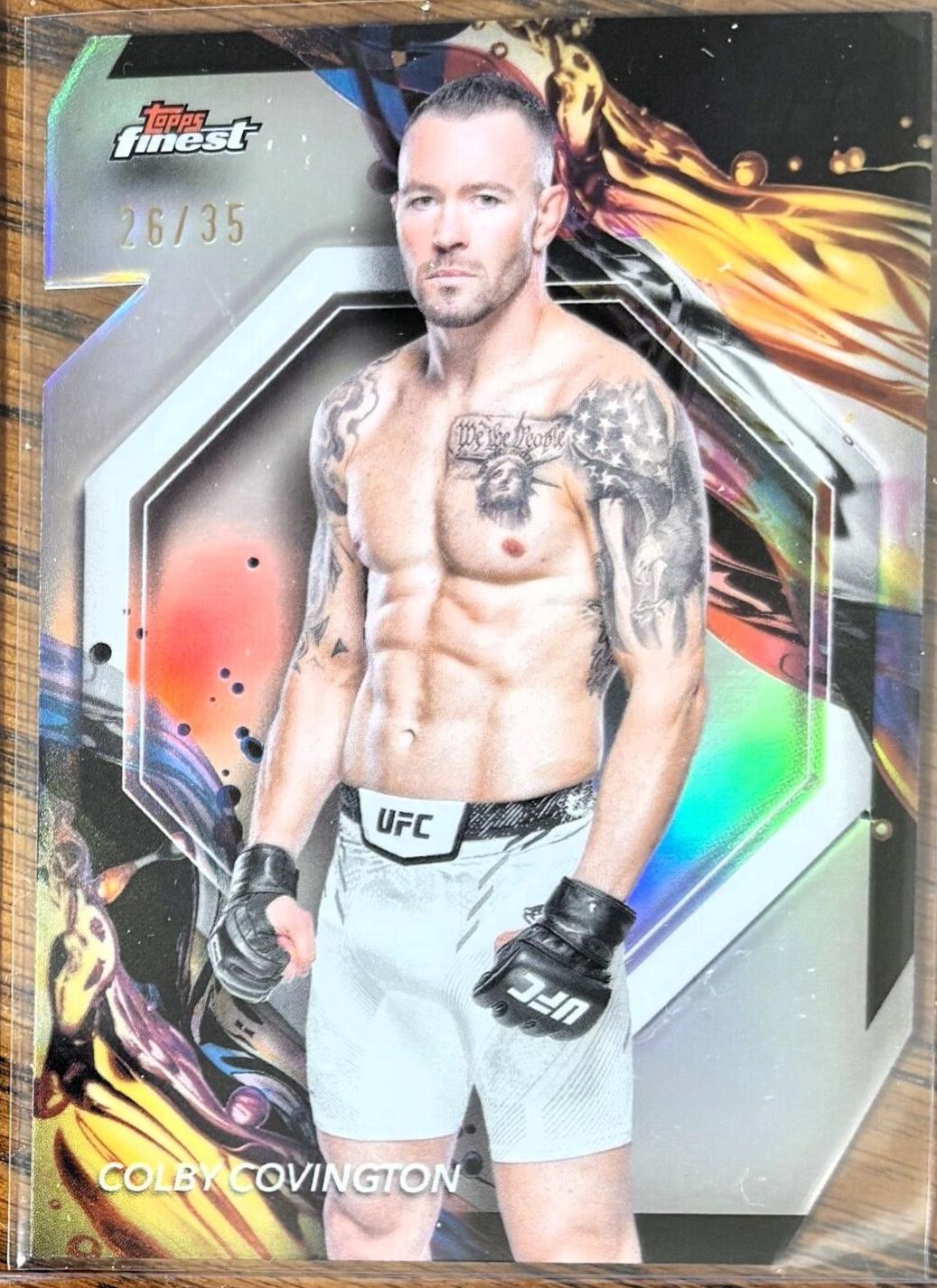 Colby Covington 2024 Topps Finest UFC Base Uncommon #107 Die-Cut Refractor