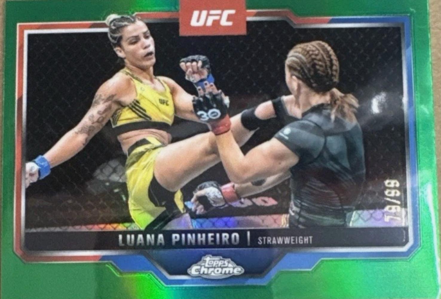 Luana Pinheiro 2025 Topps Chrome UFC Base #178 Green Refractor