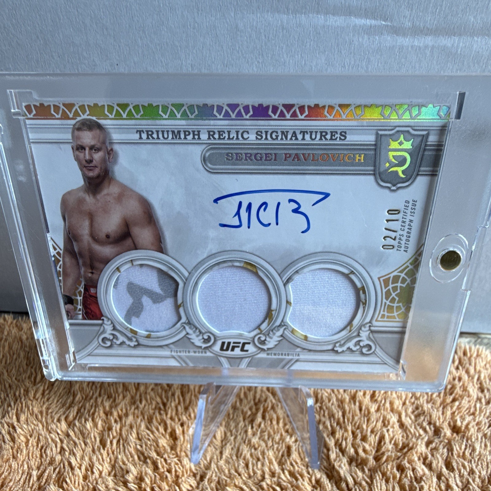Sergei Pavlovich 2024 Topps Royalty UFC Triumph Relic Signatures #TRS-SPH Gold
