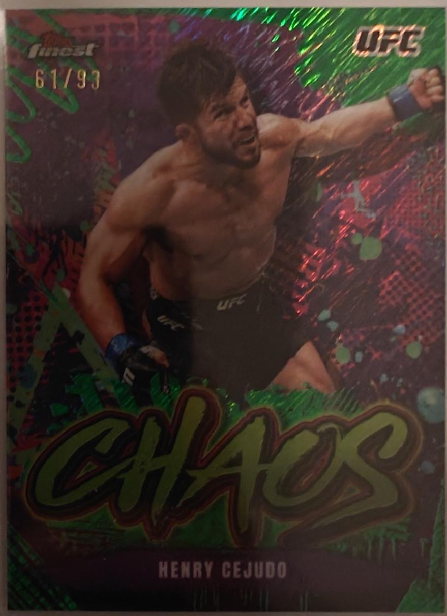 Henry Cejudo 2024 Topps Finest UFC Chaos #CHA-10 Green Shimmer Refractor