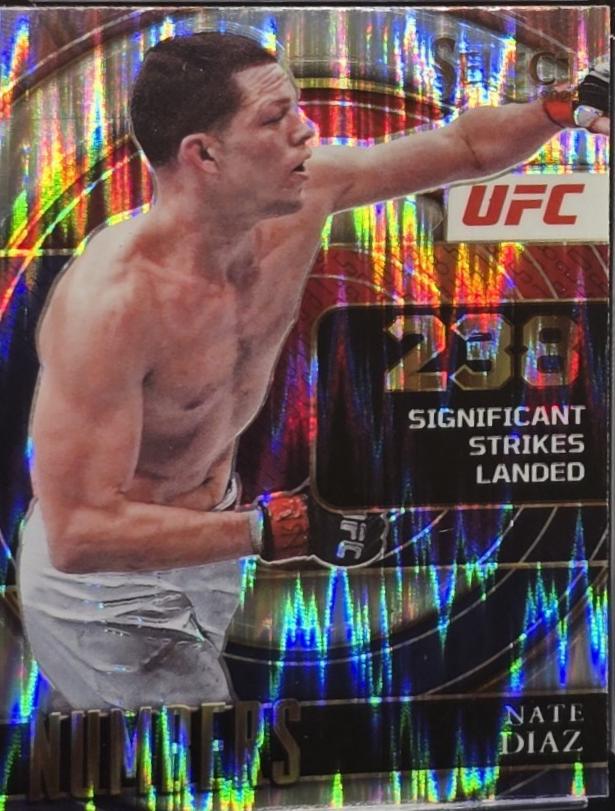 Nate Diaz 2022 Panini Select UFC Select Numbers #2 Gold Flash