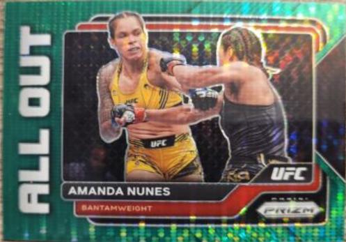 Amanda Nunes 2023 Panini Prizm UFC All Out #21 Green Pulsar