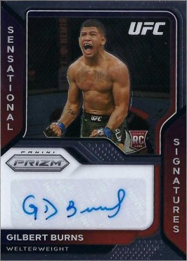 Gilbert Burns 2021 Panini Prizm UFC Sensational Signatures #SS-GBN Gold