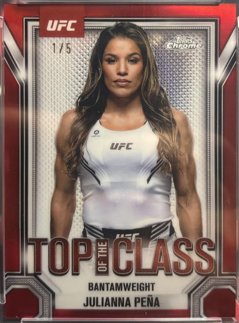 Julianna Peña 2025 Topps Chrome UFC Top of the Class #TTC-7 Red Refractor