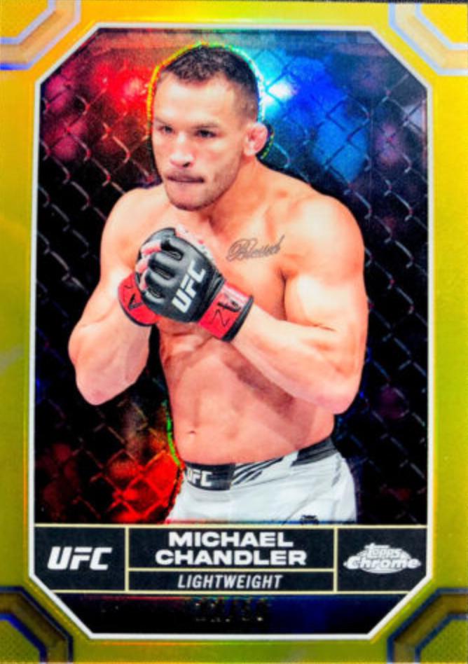 Michael Chandler 2024 Topps Chrome UFC Base #136 Gold Refractor