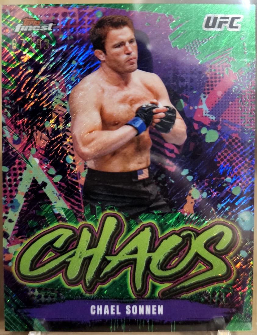Chael Sonnen 2024 Topps Finest UFC Chaos #CHA-8 Green Shimmer Refractor