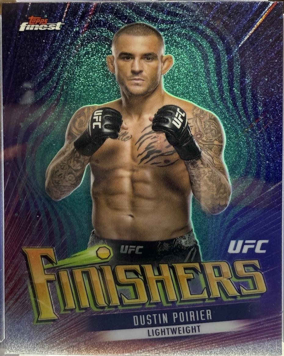 Dustin Poirier 2024 Topps Finest UFC Finishers #FIN-5 Aqua Glitter Refractor