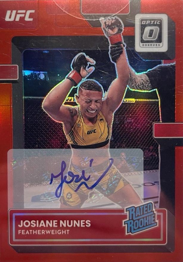 Josiane Nunes 2023 Panini Donruss Optic UFC Base Rated Rookies Signatures #137 White Sparkle