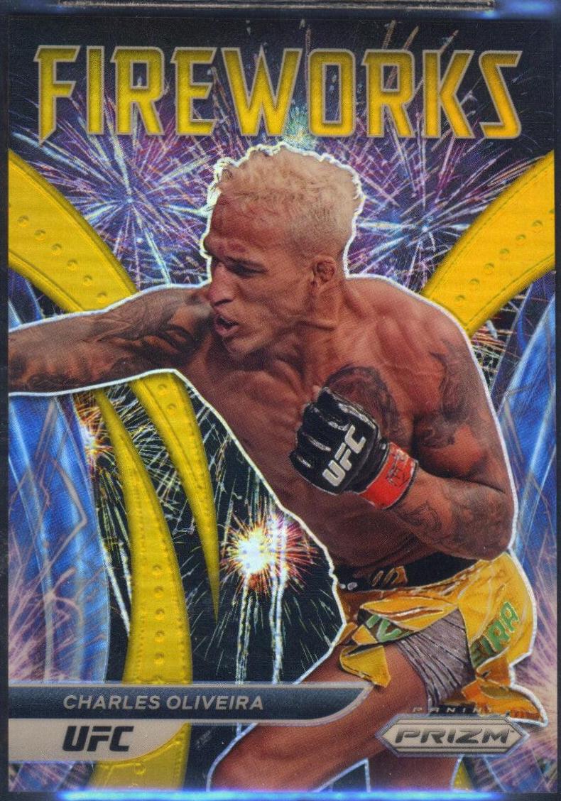 Charles Oliveira 2022 Panini Prizm UFC Fireworks #4 Gold