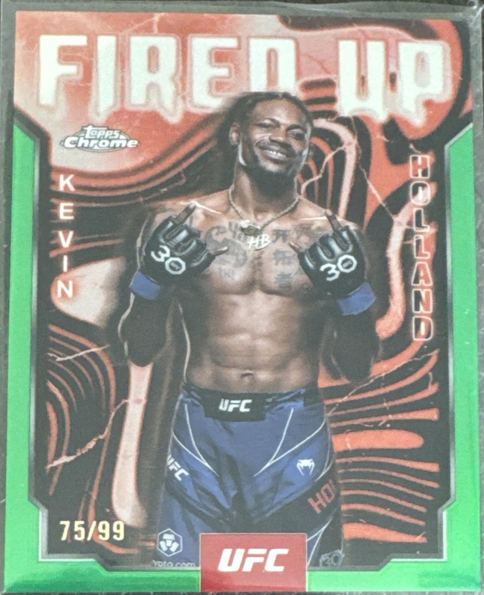 Kevin Holland 2025 Topps Chrome UFC Fired Up #FUP-23 Green Refractor