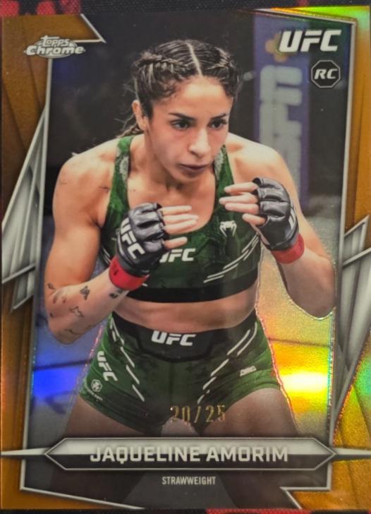 Jaqueline Amorim 2026 Topps Chrome UFC Base #182 Gold Refractor