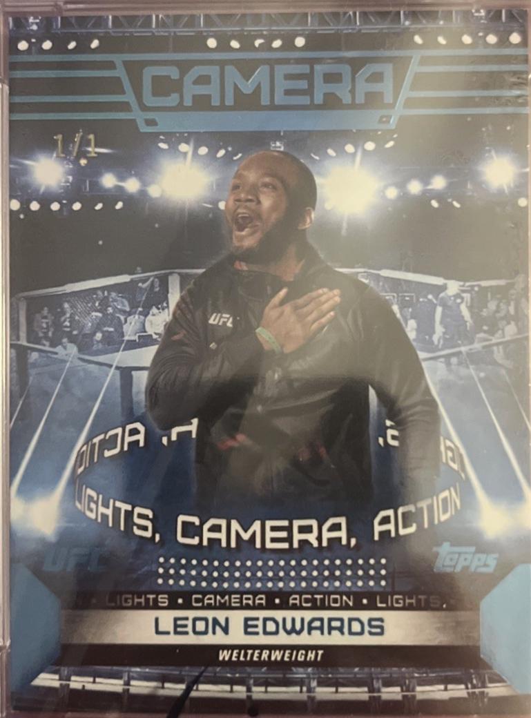 Leon Edwards 2024 Topps Knockout UFC Camera (Lights, Camera, Action) #CAM-9 Platinum