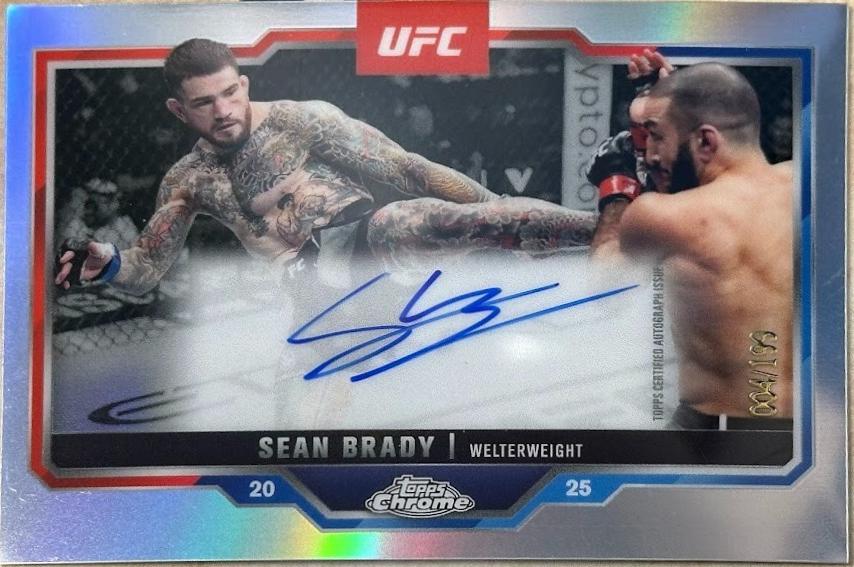Sean Brady 2025 Topps Chrome UFC Chrome Veteran Autographs #CVA-SB Refractor