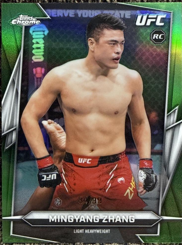 Mingyang Zhang 2026 Topps Chrome UFC Base #177 Green Refractor