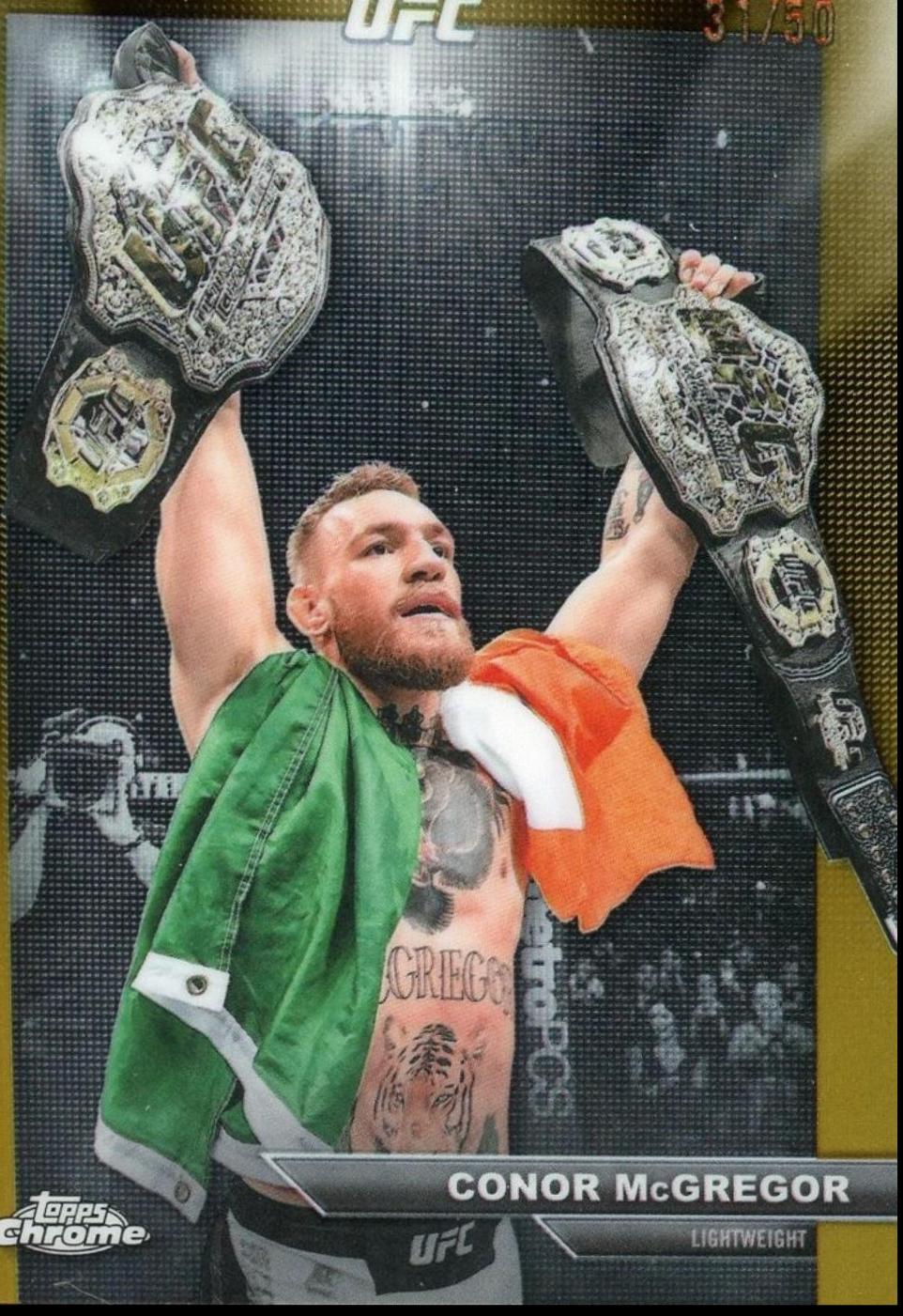Conor McGregor 2026 Topps Chrome UFC Manifesting Moments #MM-3 Gold Refractor