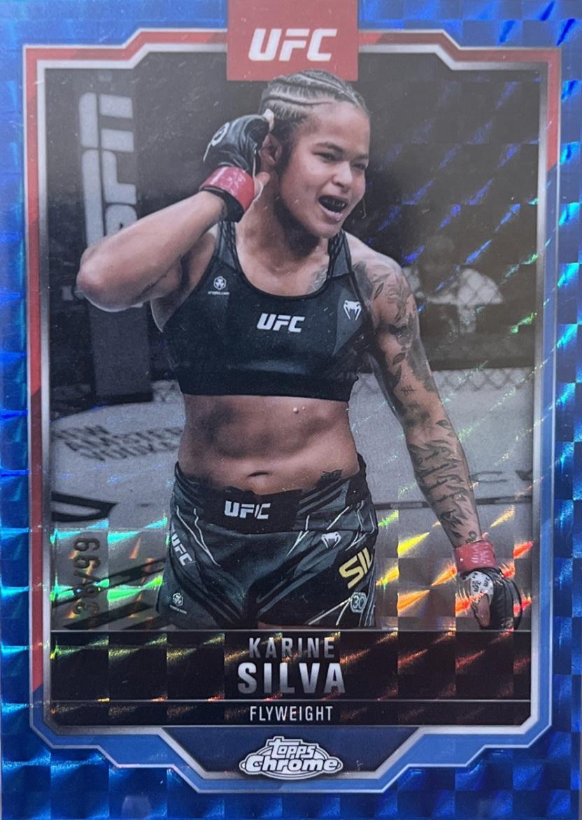 Karine Silva 2025 Topps Chrome UFC Base #147 Blue Geometric Refractor