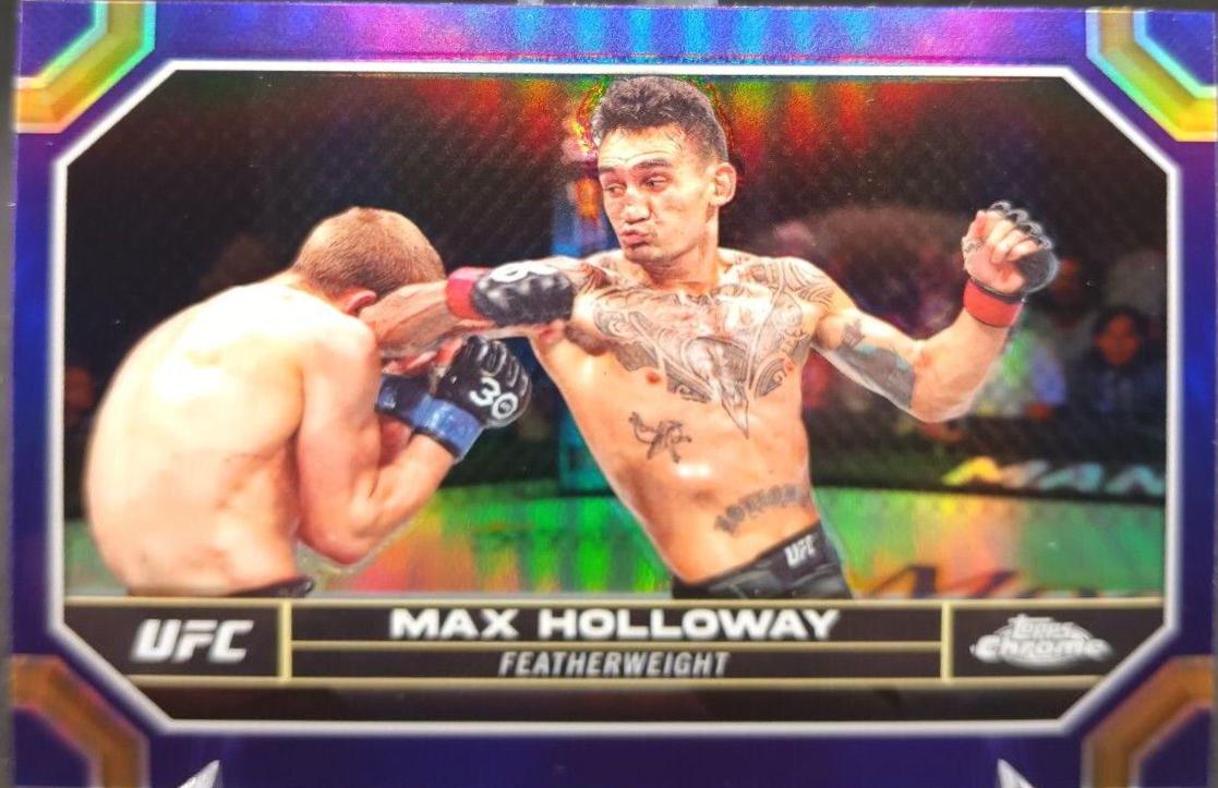 Max Holloway 2024 Topps Chrome UFC Base #131 Purple Refractor