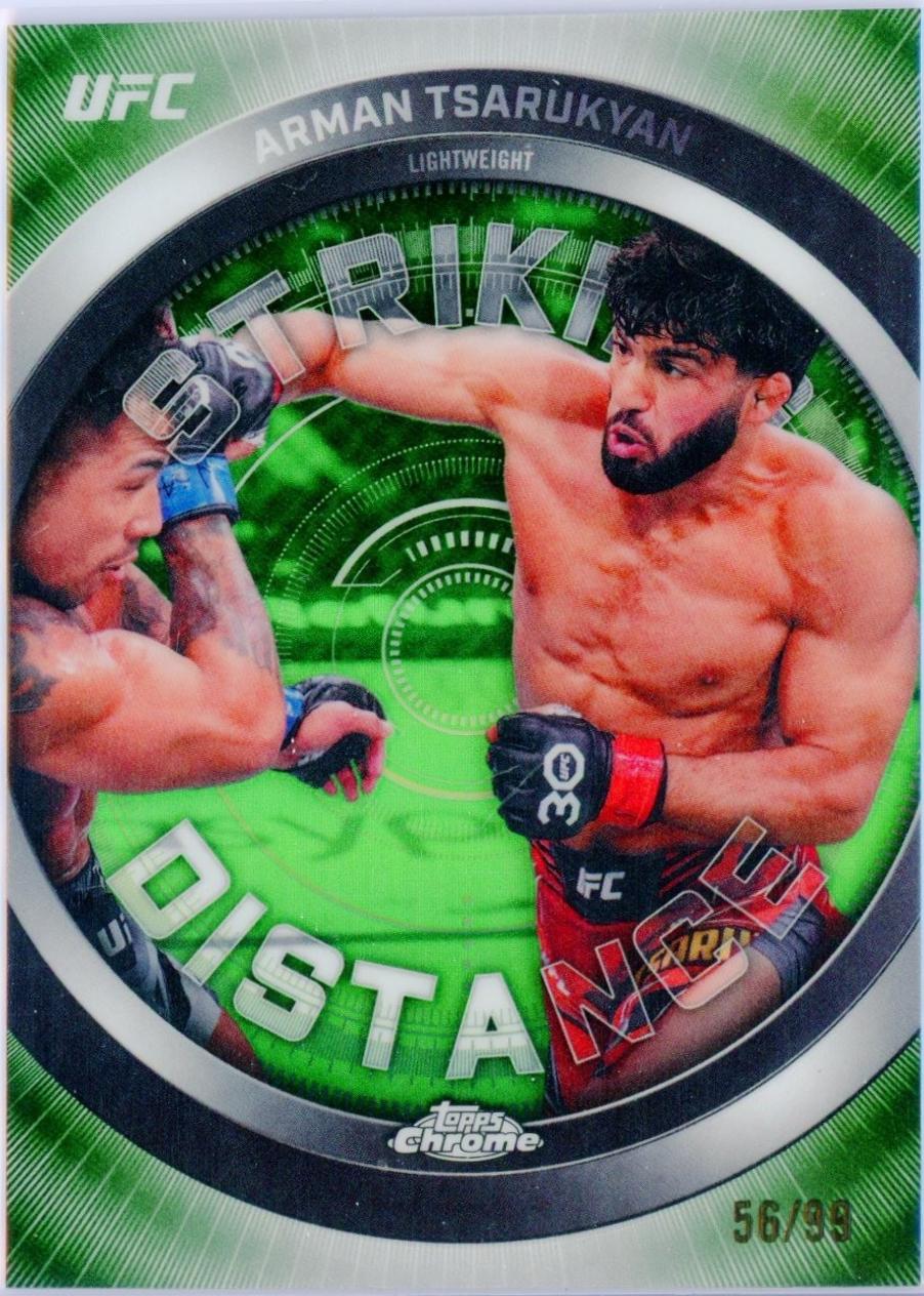 Arman Tsarukyan 2026 Topps Chrome UFC Striking Distance #SD-14 Green Refractor