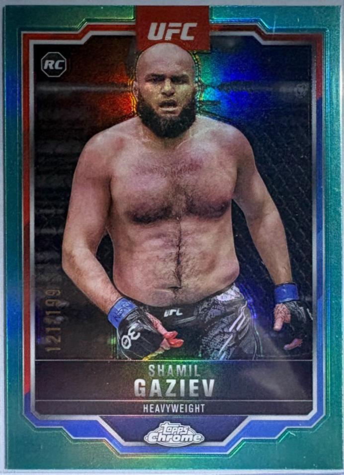 Shamil Gaziev 2025 Topps Chrome UFC Base #91 Aqua Refractor
