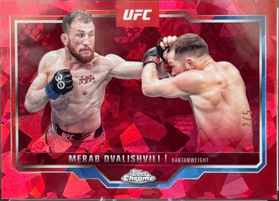 Merab Dvalishvili 2025 Topps Chrome Sapphire UFC Base Sapphire #118 Red Sapphire