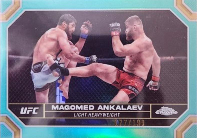 Magomed Ankalaev 2024 Topps Chrome UFC Base #118 Aqua Refractor