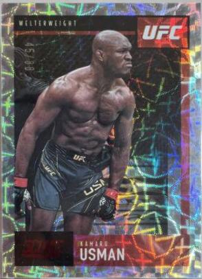Kamaru Usman 2021 Panini Chronicles UFC Base Score #93 Asia Red