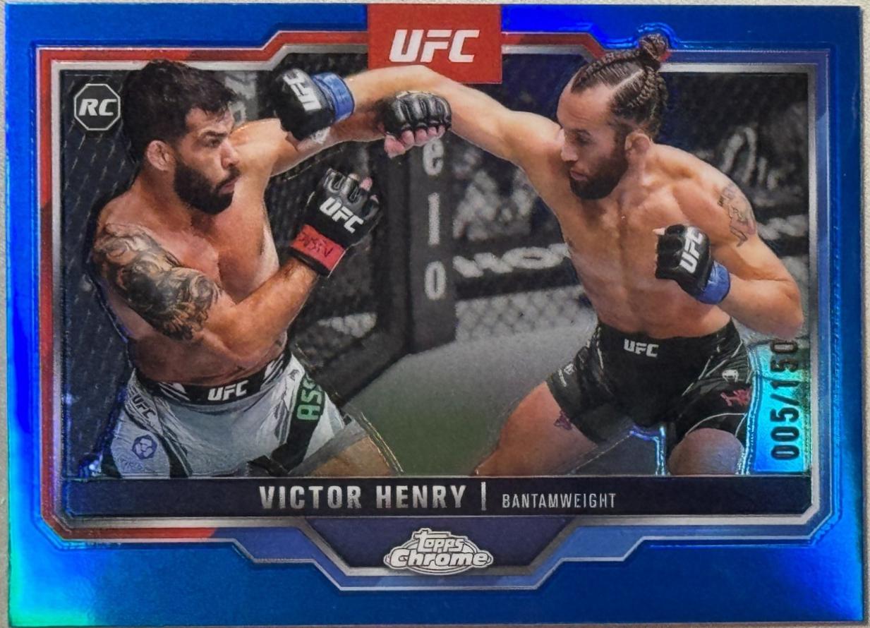 Victor Henry 2025 Topps Chrome UFC Base #59 Blue Refractor