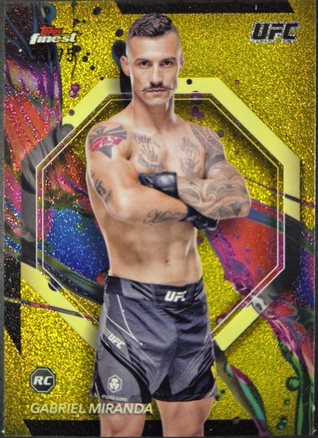 Gabriel Miranda 2024 Topps Finest UFC Base Common #67 Yellow Glitter Refractor