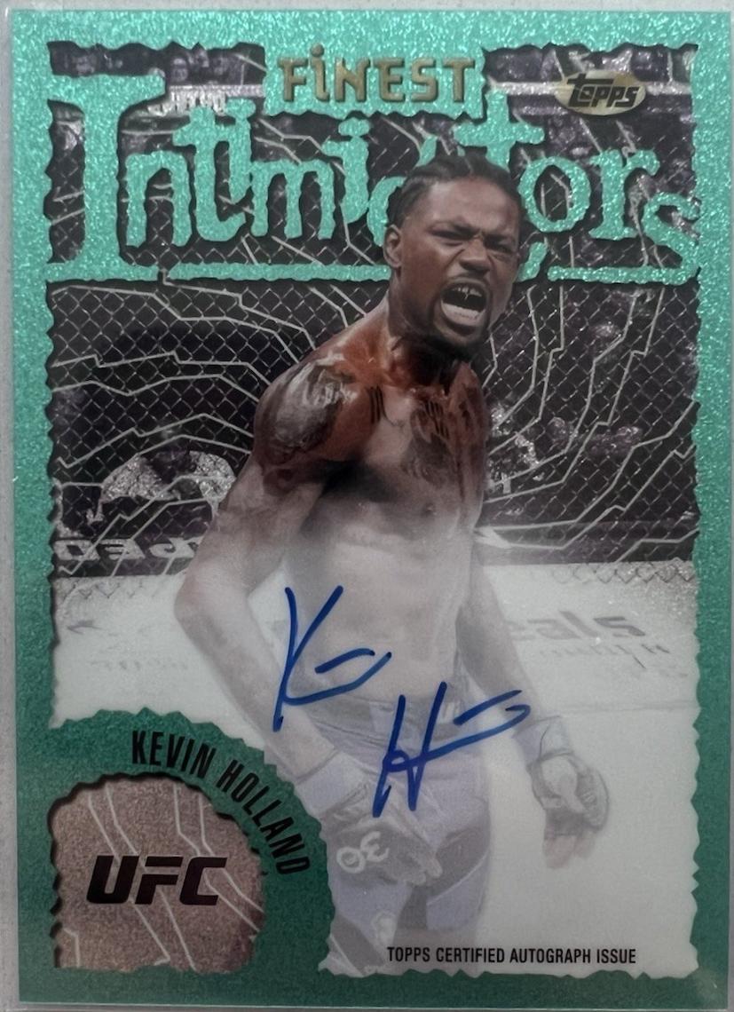 Kevin Holland 2024 Topps Finest UFC Intimidators Autographs #IA-KHD Aqua Glitter Refractor