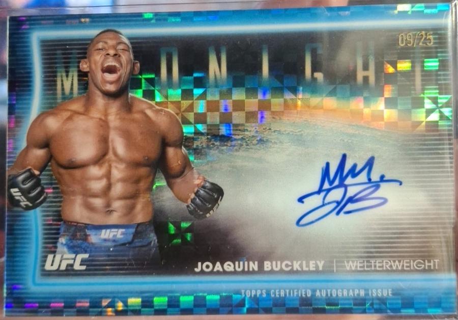 Joaquin Buckley 2025 Topps Midnight UFC Horizon Signatures #HNS-JY Black Light
