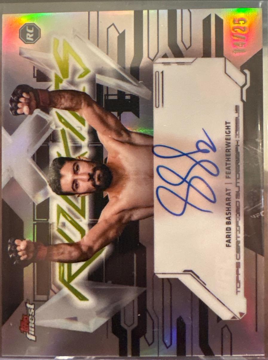 Farid Basharat 2025 Topps Finest UFC Finest Rookie Autographs #FRA-FB Black Refractor