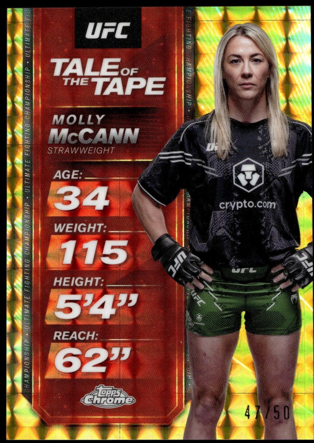 Molly McCann 2025 Topps Chrome UFC Tale of the Tape #TTT-24 Geometric Gold Refractor